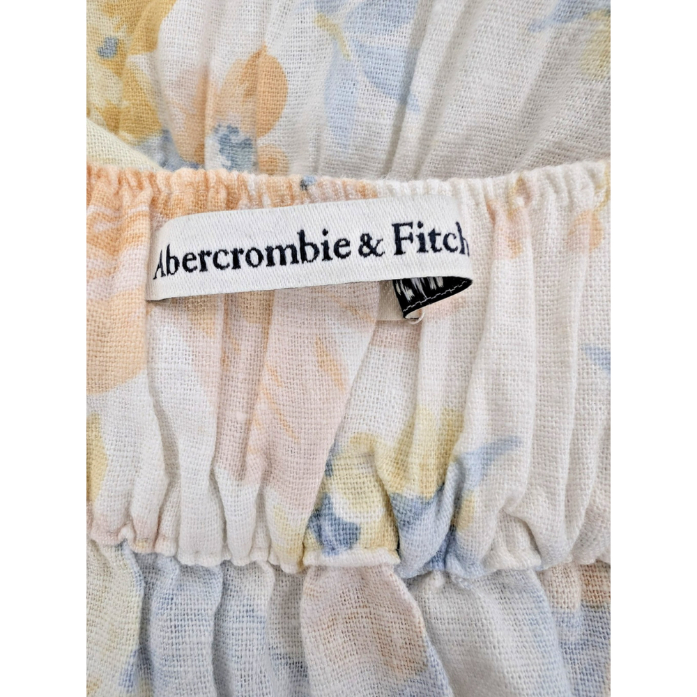 Abercrombie & Fitch Ruffle Floral Maxi Dress Sz L FairyCore Cottage Preppy Girly - Picture 7 of 12